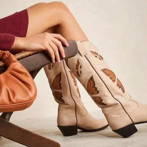 Jeffrey Campbell Beige and Brown Ankle Boots - Picture 1 of 6